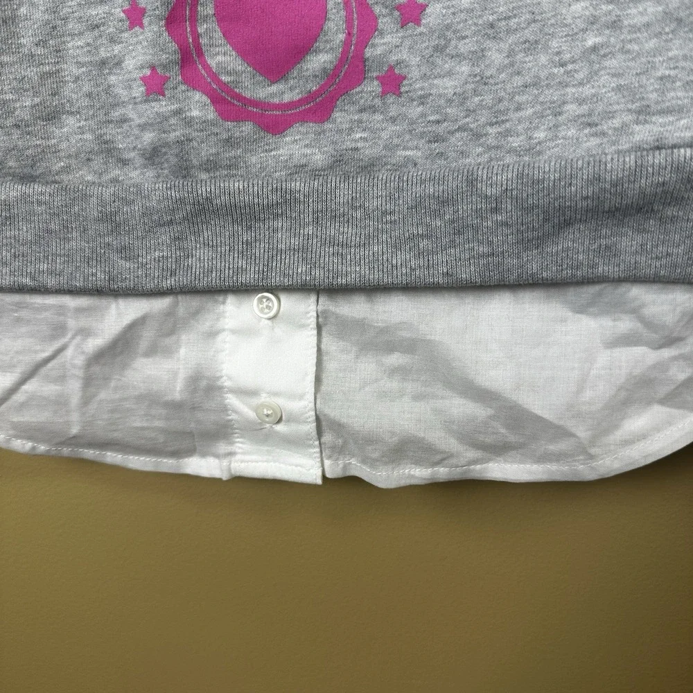 Baby Gap Girls Layered Look Sweatshirt - Gap Athletic Logo Size 2 Years Grey NWT